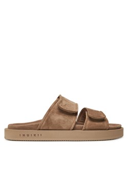 Klapki Inuikii Suede Double Band 50102-510 Beżowy ze sklepu eobuwie.pl w kategorii Klapki męskie - zdjęcie 182040148