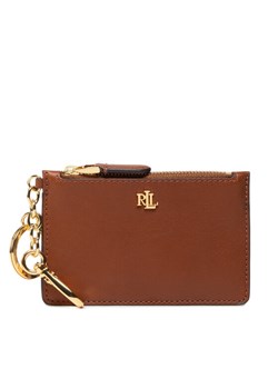 Etui na karty kredytowe Lauren Ralph Lauren Zip Card Cas 432876731001 Brązowy ze sklepu eobuwie.pl w kategorii Etui - zdjęcie 182040946