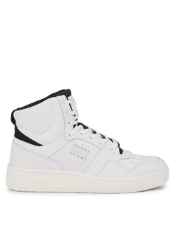 Sneakersy Tommy Jeans Basket Mid EM0EM01258 Biały ze sklepu eobuwie.pl w kategorii Buty sportowe męskie - zdjęcie 182041499
