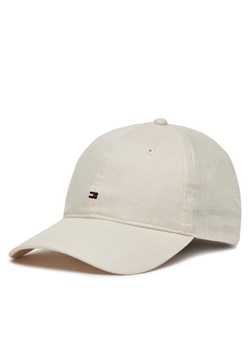 Czapka z daszkiem Tommy Hilfiger Essential Flag Linen Cap AW0AW17130 Écru ze sklepu eobuwie.pl w kategorii Czapki z daszkiem damskie - zdjęcie 182042178