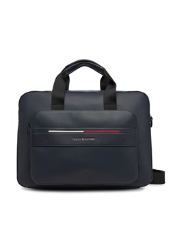 Torba na laptopa Tommy Hilfiger Th Foundation Computer Bag AM0AM13198 Granatowy ze sklepu eobuwie.pl w kategorii Torby na laptopa - zdjęcie 182042498