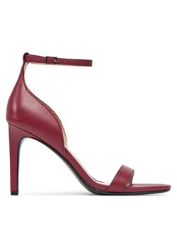 Sandały Calvin Klein Heel Sandal 90 - Lth HW0HW02337 Bordowy ze sklepu eobuwie.pl w kategorii Sandały damskie - zdjęcie 182043206