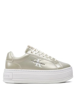Sneakersy Calvin Klein Jeans Bold Platf Low Lace Lth Ml Mtl YW0YW01464 Écru ze sklepu eobuwie.pl w kategorii Buty sportowe damskie - zdjęcie 182043358