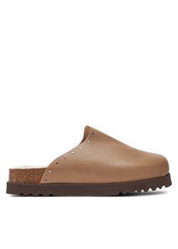 Klapki Scholl Fae Studs F30938 Brązowy ze sklepu eobuwie.pl w kategorii Klapki damskie - zdjęcie 182043428