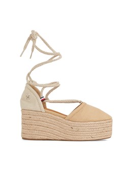 Espadryle Tommy Hilfiger Closed Toe Linen Flatform FW0FW07746 Beżowy ze sklepu eobuwie.pl w kategorii Espadryle damskie - zdjęcie 182045798