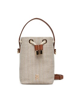 Torebka Tommy Hilfiger Th Premium Beach Le Bucket AW0AW17215 Beżowy ze sklepu eobuwie.pl w kategorii Torebki worki - zdjęcie 182046709