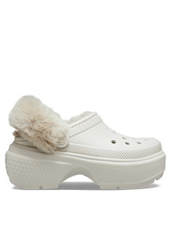 Klapki Crocs Stomp Lined Clog 208547 Beżowy ze sklepu eobuwie.pl w kategorii Klapki damskie - zdjęcie 182047786