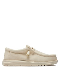 Mokasyny Hey Dude Wally Canvas 40700-1KA Écru ze sklepu eobuwie.pl w kategorii Mokasyny męskie - zdjęcie 182048489