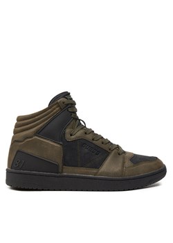 Sneakersy Guess Sava Mid FMTSAM PEL12 Zielony ze sklepu eobuwie.pl w kategorii Buty sportowe męskie - zdjęcie 182049456