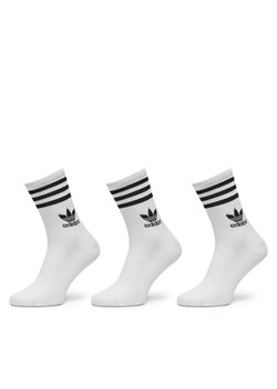 Zestaw 3 par wysokich skarpet unisex adidas IJ0733 Biały ze sklepu eobuwie.pl w kategorii Skarpetki męskie - zdjęcie 182050167