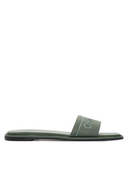 Klapki Calvin Klein Flat Slide He HW0HW01989 Zielony ze sklepu eobuwie.pl w kategorii Klapki damskie - zdjęcie 182050506