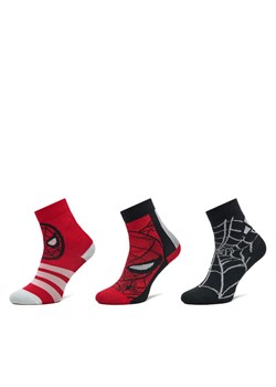 Zestaw 3 par wysokich skarpet dziecięcych adidas Marvel Spider-Man JG5787 Czerwony ze sklepu eobuwie.pl w kategorii Skarpetki dziecięce - zdjęcie 182050885