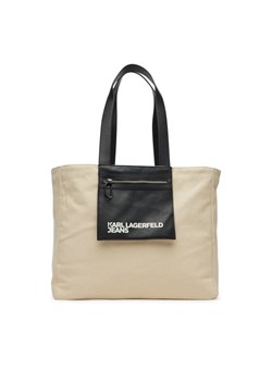 Torebka Karl Lagerfeld Jeans A2W50004 Beżowy ze sklepu eobuwie.pl w kategorii Torby Shopper bag - zdjęcie 182050886