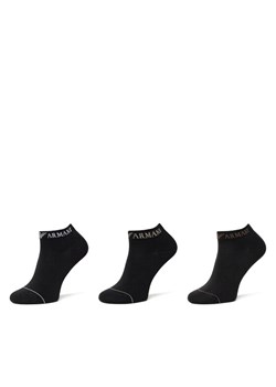 Zestaw 3 par niskich skarpet męskich Emporio Armani EM000550 AF12276 MC061 Czarny ze sklepu eobuwie.pl w kategorii Skarpetki męskie - zdjęcie 182055209