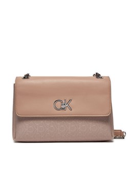 Torebka Calvin Klein Re-Lock K60K611755 Beżowy ze sklepu eobuwie.pl w kategorii Listonoszki - zdjęcie 182057478
