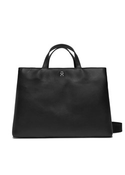 Torebka Tommy Hilfiger Th Essential Sc Workbag AW0AW15703 Czarny ze sklepu eobuwie.pl w kategorii Torby Shopper bag - zdjęcie 182060496
