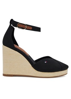 Półbuty Tommy Hilfiger Flag High Wedge Espad Closed Toe FW0FW08494 Czarny ze sklepu eobuwie.pl w kategorii Espadryle damskie - zdjęcie 182060908