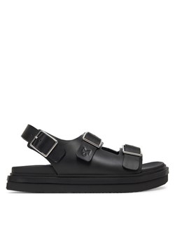 Sandały Calvin Klein Jeans Flat Molded Sandal Buckle YW0YW01785 Czarny ze sklepu eobuwie.pl w kategorii Sandały damskie - zdjęcie 182061609