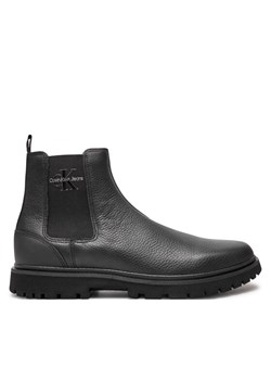 Sztyblety Calvin Klein Jeans Eva Mid Chelsea Boot Lth YM0YM00750 Czarny ze sklepu eobuwie.pl w kategorii Buty zimowe męskie - zdjęcie 182061858