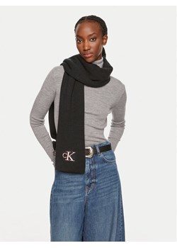 Szalik Calvin Klein Monogram K60K612659 Czarny ze sklepu eobuwie.pl w kategorii Szaliki i chusty damskie - zdjęcie 182064785