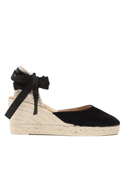 Espadryle Manebi Soft Suede Low Wedge Espadrilles K 1.0 WL Czarny ze sklepu eobuwie.pl w kategorii Espadryle damskie - zdjęcie 182065509