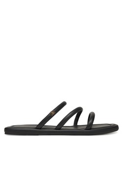 Klapki Tommy Hilfiger Strappy Leather Mule FW0FW08939 Czarny ze sklepu eobuwie.pl w kategorii Klapki damskie - zdjęcie 182067266