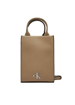 Torebka na telefon Calvin Klein Jeans K60K613050 Beżowy ze sklepu eobuwie.pl w kategorii Etui - zdjęcie 182067375