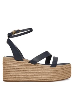 Espadryle Tommy Hilfiger Ankle Strap Leather Platform FW0FW08497 Granatowy ze sklepu eobuwie.pl w kategorii Espadryle damskie - zdjęcie 182067389
