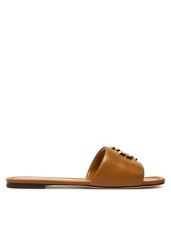 Klapki Tory Burch Eleanor 157966 Brązowy ze sklepu eobuwie.pl w kategorii Klapki damskie - zdjęcie 182068108