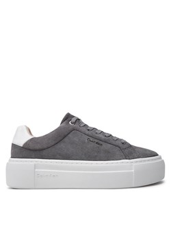 Sneakersy Calvin Klein Flatform Cup Lace Up W/Ml HW0HW02282 Szary ze sklepu eobuwie.pl w kategorii Buty sportowe damskie - zdjęcie 182068556