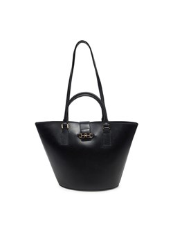 Torebka Tommy Hilfiger Heritage Leather Tote AW0AW17209 Czarny ze sklepu eobuwie.pl w kategorii Torby Shopper bag - zdjęcie 182068777