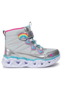 Kozaki Skechers Heart Lights Sweet Styling 302668L/SMLT Srebrny ze sklepu eobuwie.pl w kategorii Buty zimowe dziecięce - zdjęcie 182069815