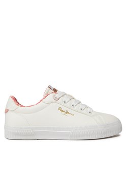 Sneakersy Pepe Jeans Kenton Bass G PGS30603 Biały ze sklepu eobuwie.pl w kategorii Trampki dziecięce - zdjęcie 182070095