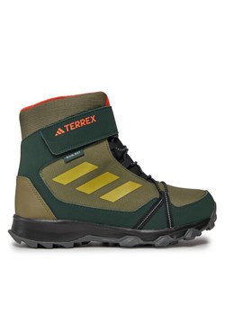 Trekkingi adidas Terrex Snow Cf Rain.Rdy Zielony ze sklepu eobuwie.pl w kategorii Buty zimowe dziecięce - zdjęcie 182070656