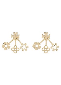 Kolczyki Tory Burch Kira Clover Front-Back Earring 160178 Złoty ze sklepu eobuwie.pl w kategorii Kolczyki - zdjęcie 182071125