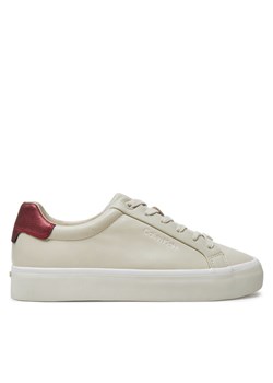 Sneakersy Calvin Klein Vulc Lace Up Saff Fox W/Met Bt HW0HW02104 Beżowy ze sklepu eobuwie.pl w kategorii Trampki damskie - zdjęcie 182071226