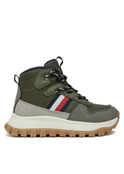 Trzewiki Tommy Hilfiger T3B9-33680-1696A M Zielony ze sklepu eobuwie.pl w kategorii Buty zimowe dziecięce - zdjęcie 182071636