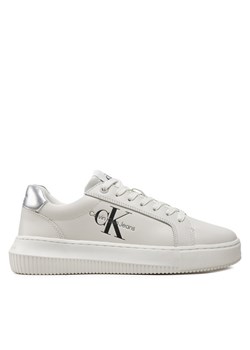 Sneakersy Calvin Klein Jeans Chunky Cupsole Laceup Lth Ml Mtl YW0YW01476 Biały ze sklepu eobuwie.pl w kategorii Buty sportowe damskie - zdjęcie 182074695