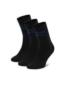 Zestaw 3 par wysokich skarpet unisex Reebok R0258-SS24 (3-pack) Czarny ze sklepu eobuwie.pl w kategorii Skarpetki męskie - zdjęcie 182075878