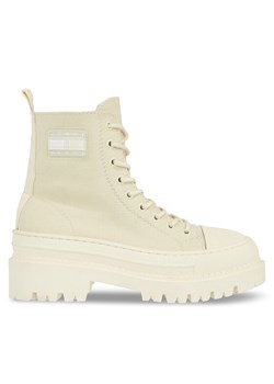 Botki Tommy Hilfiger Tjw Foxing Canvas Boot EN0EN02216 Beżowy ze sklepu eobuwie.pl w kategorii Workery damskie - zdjęcie 182075976