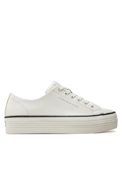 Tenisówki Calvin Klein Jeans Bold Vulc Flatf Low Lth In YW0YW01633 Biały ze sklepu eobuwie.pl w kategorii Trampki damskie - zdjęcie 182076787
