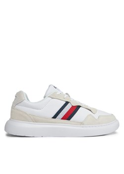 Sneakersy Tommy Hilfiger Light Cupsole Lth Mix Stripes FM0FM04889 Biały ze sklepu eobuwie.pl w kategorii Buty sportowe męskie - zdjęcie 182077685
