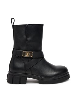 Botki Tommy Hilfiger Biker Leather FW0FW08313 Czarny ze sklepu eobuwie.pl w kategorii Botki - zdjęcie 182077936