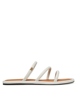Klapki Tommy Hilfiger Strappy Leather Mule FW0FW08939 Biały ze sklepu eobuwie.pl w kategorii Klapki damskie - zdjęcie 182078136