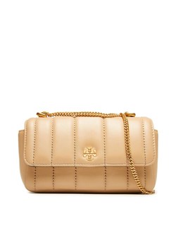 Torebka Tory Burch Kira Mini Flap Bag 142567 Beżowy ze sklepu eobuwie.pl w kategorii Kopertówki - zdjęcie 182079466