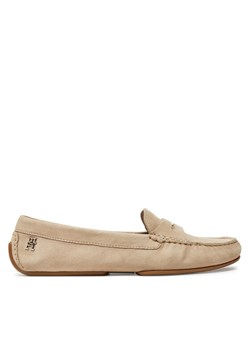 Mokasyny Tommy Hilfiger Th Suede Driver Loafer FW0FW08563 Beżowy ze sklepu eobuwie.pl w kategorii Mokasyny damskie - zdjęcie 182079565