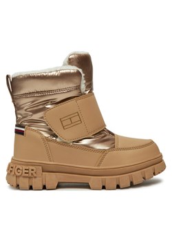 Śniegowce Tommy Hilfiger Fur Boot T1A5-33605-1695 S Beżowy ze sklepu eobuwie.pl w kategorii Buty zimowe dziecięce - zdjęcie 182079619