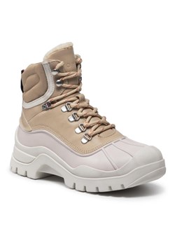 Botki Tommy Hilfiger Warmilined Outdoor Boot FW0FW05973 Beżowy ze sklepu eobuwie.pl w kategorii Śniegowce damskie - zdjęcie 182081468