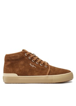 Sneakersy Pepe Jeans Ben Top PMS31051 Brązowy ze sklepu eobuwie.pl w kategorii Buty sportowe męskie - zdjęcie 182083065