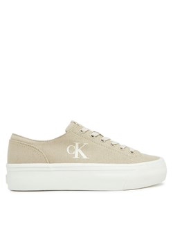 Tenisówki Calvin Klein Jeans Vulc Flatform Low Cv Mg YW0YW01763 Beżowy ze sklepu eobuwie.pl w kategorii Trampki damskie - zdjęcie 182083118